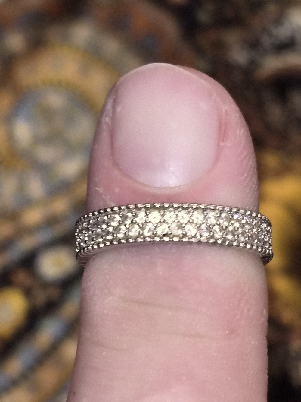 Silver Pavé Crystal Band Ring